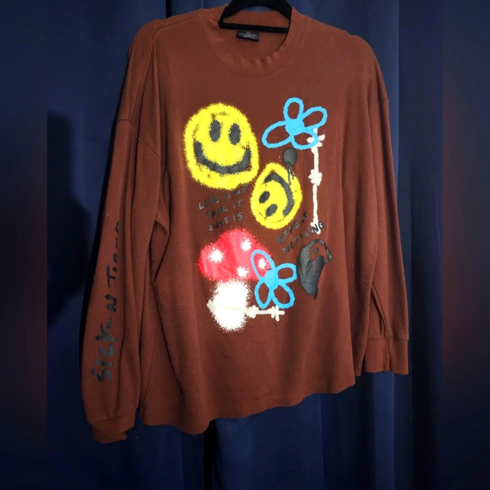 Brown longe sleeve top